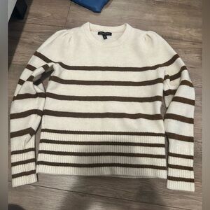 Striped Cream and Brown womens Sweater
